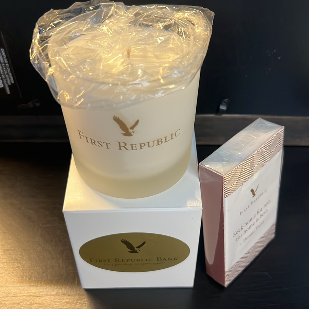 First Republic Bank Swag - Original Packaging - Candle, Box, and Matches